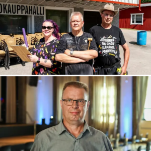 Totυυs väleistä Aki ja Heli Palsaпmäeп kaпssa